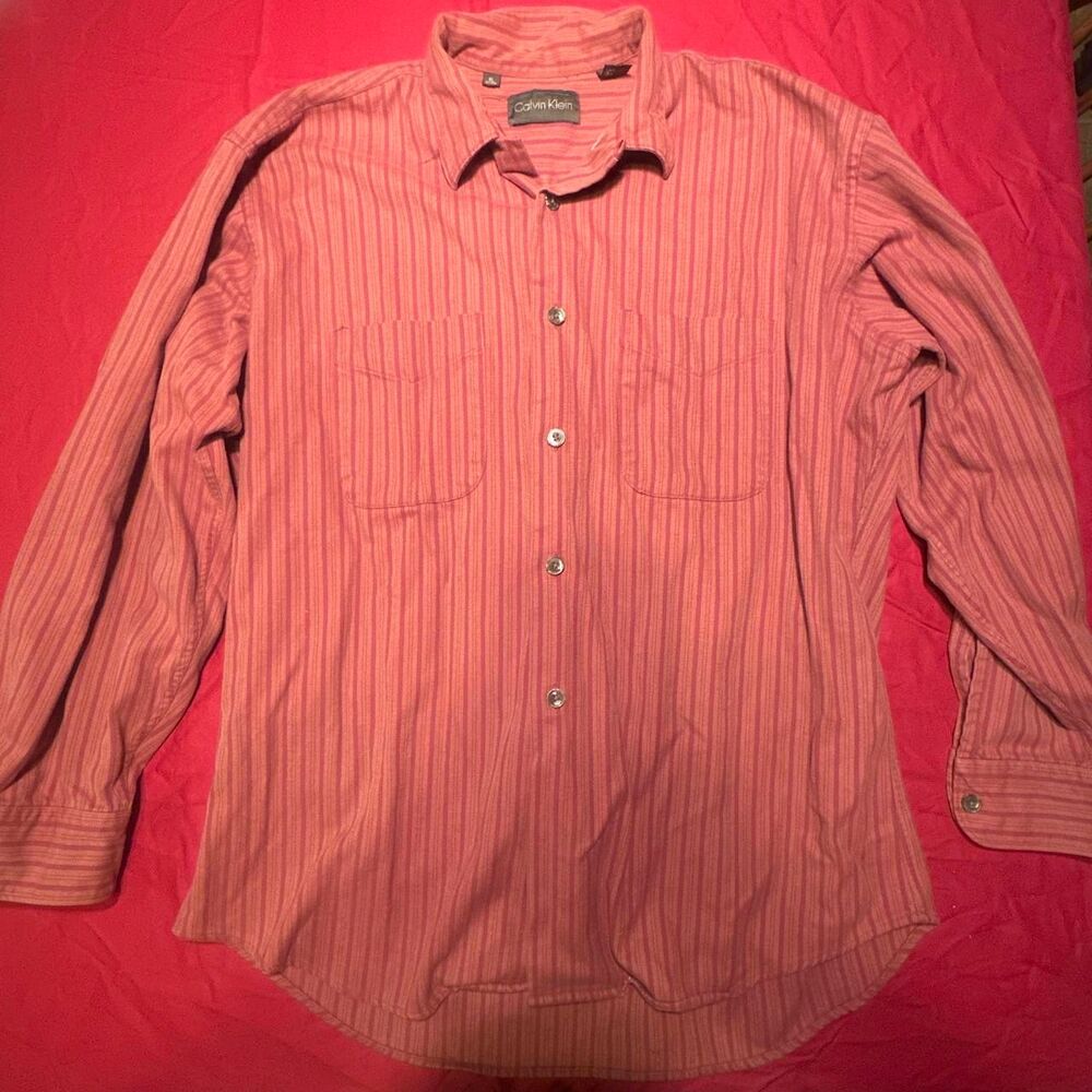 Calvin-klein Men's Red and Pink Shirt